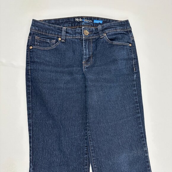 Style & Co Straight Leg Women's size 6P Dark Wash Blue Denim Jeans - Picture 2 of 5